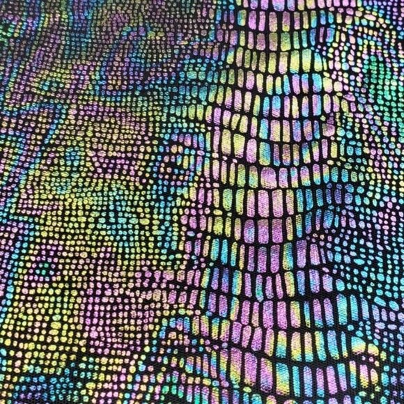 Forever 21 LA Society Womens Black Iridescent Snake Print Leggings Size S NWT - Picture 4 of 6